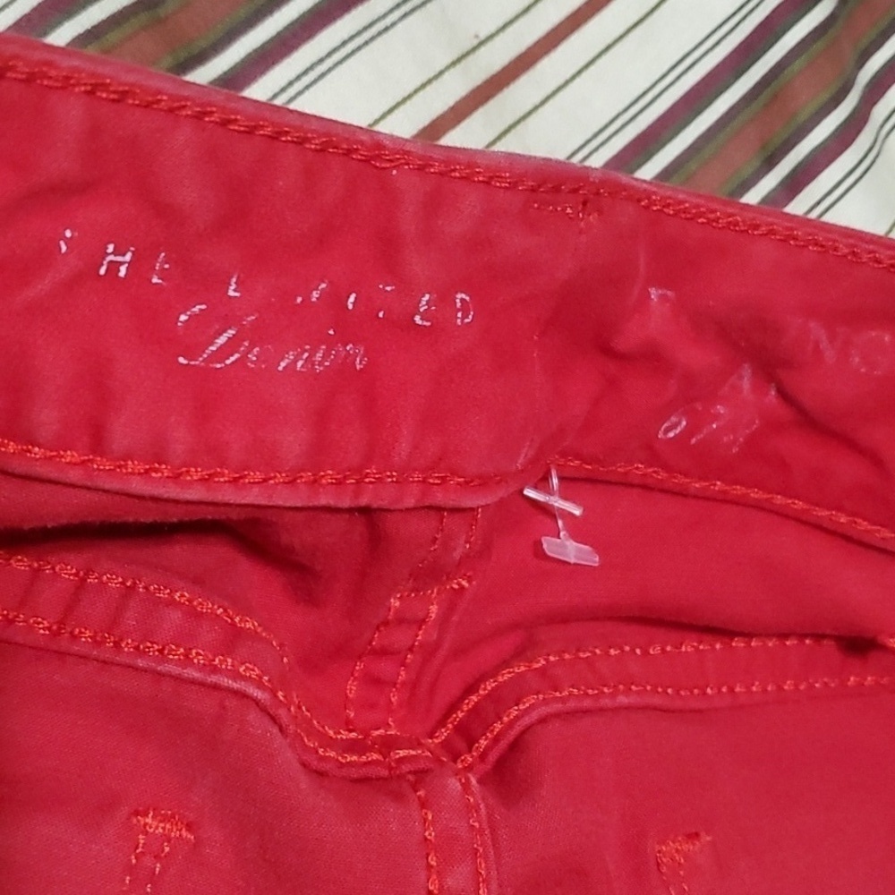 The Limited 678 Red Denim jean Legging jeans Size 4 Low Rise Skinny Vintage Y2k - Picture 11 of 15